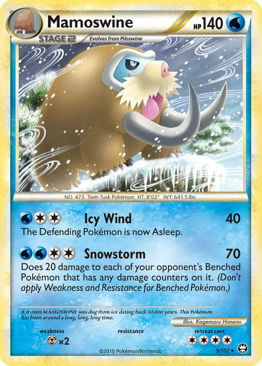Mamoswine (5/102) (Cracked Ice Holo) (Theme Deck Exclusive) [HeartGold & SoulSilver: Triumphant] - Pokemon Single