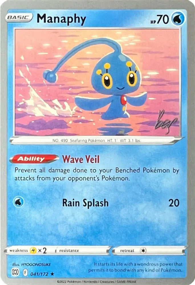 Manaphy (041/172) (Cheryl Again - Sebastian Lashmet) [World Championships 2022] - Pokemon Single