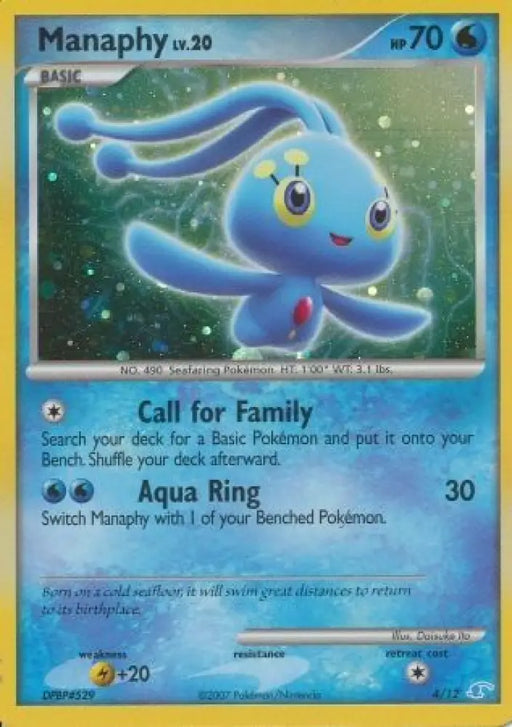 Manaphy (4/12) [Diamond & Pearl: Trainer Kit - Manaphy] - Pokemon Single