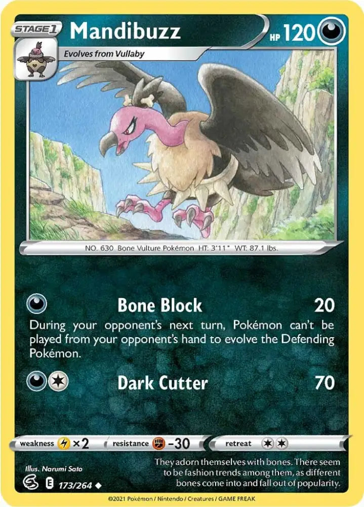 Mandibuzz (173/264) [Sword & Shield: Fusion Strike] - Pokemon Single