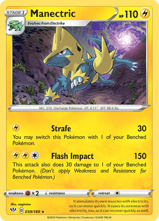 Manectric (059/189) [Sword & Shield: Darkness Ablaze] - Pokemon Single