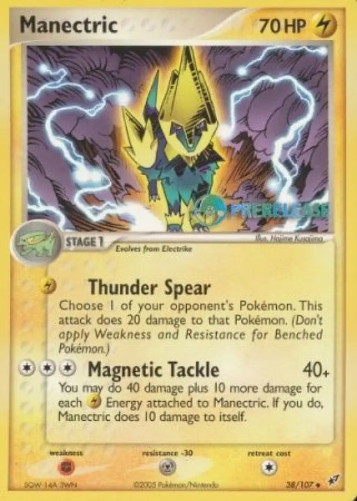 Manectric EX (38/107) (Deoxys Prerelease Promo) [Nintendo: Black Star Promos] - Pokemon Single