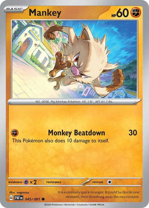 Mankey (045/091) [Scarlet & Violet: Paldean Fates] - Pokemon Single