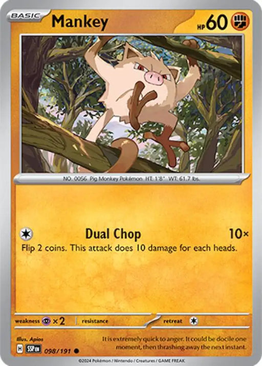 Mankey (098/191) [Scarlet & Violet: Surging Sparks] - Pokemon Single