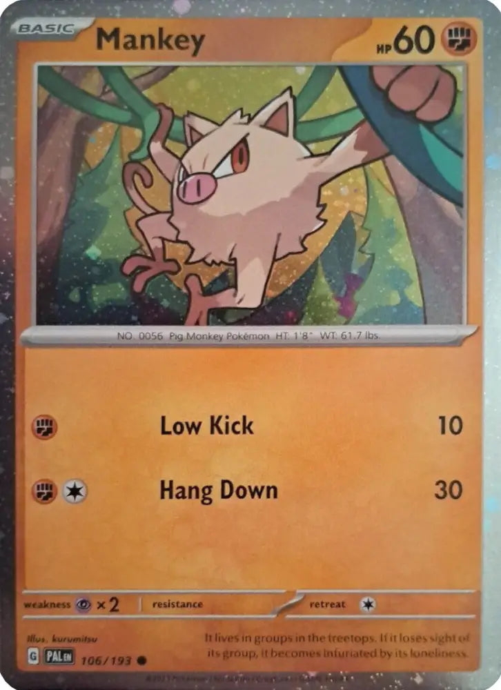 Mankey (106/193) (Cosmos Holo) [Scarlet & Violet: Paldea Evolved] - Pokemon Single