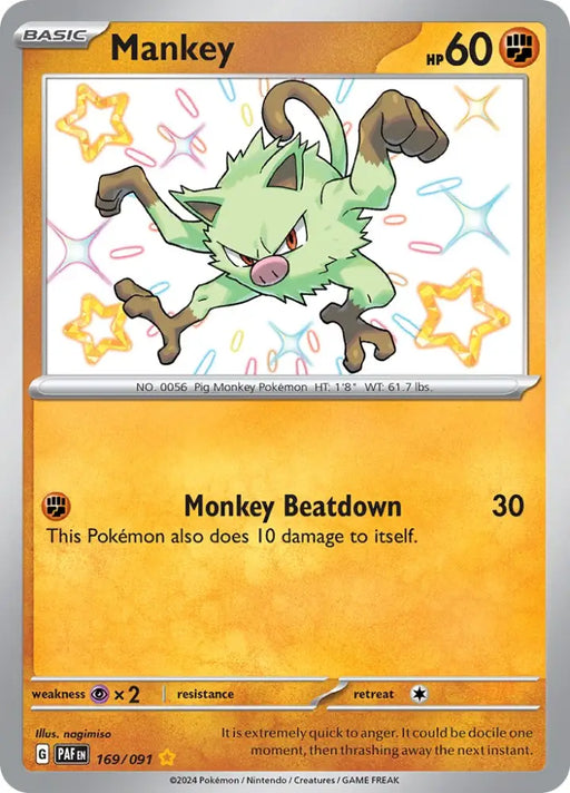 Mankey (169/091) [Scarlet & Violet: Paldean Fates] - Pokemon Single