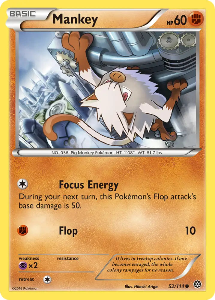 Mankey (52/114) [XY: Steam Siege] - Pokemon Single