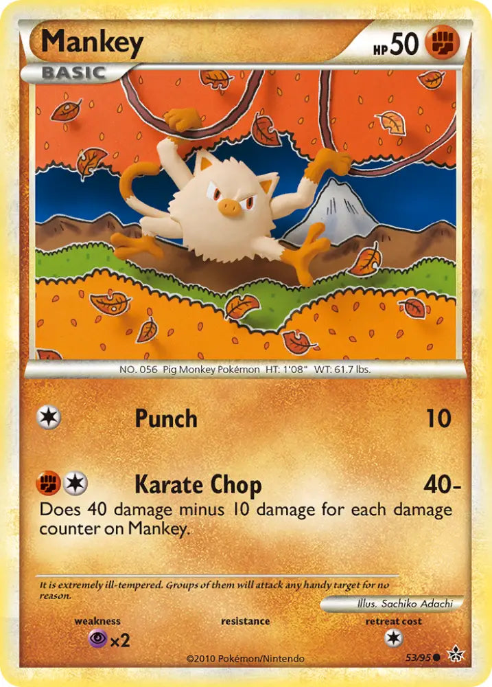 Mankey (53/95) [HeartGold & SoulSilver: Unleashed] - Pokemon Single