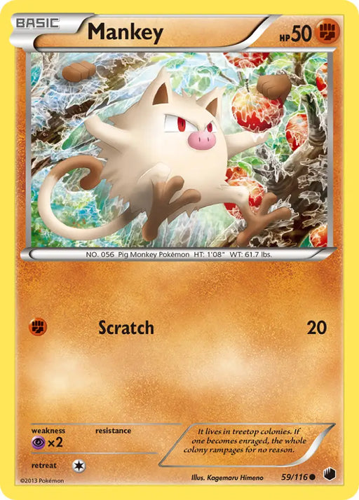Mankey (59/116) [Black & White: Plasma Freeze] - Pokemon Single