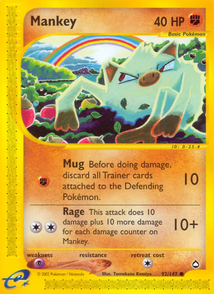 Mankey (92/147) [Aquapolis] - Pokemon Single