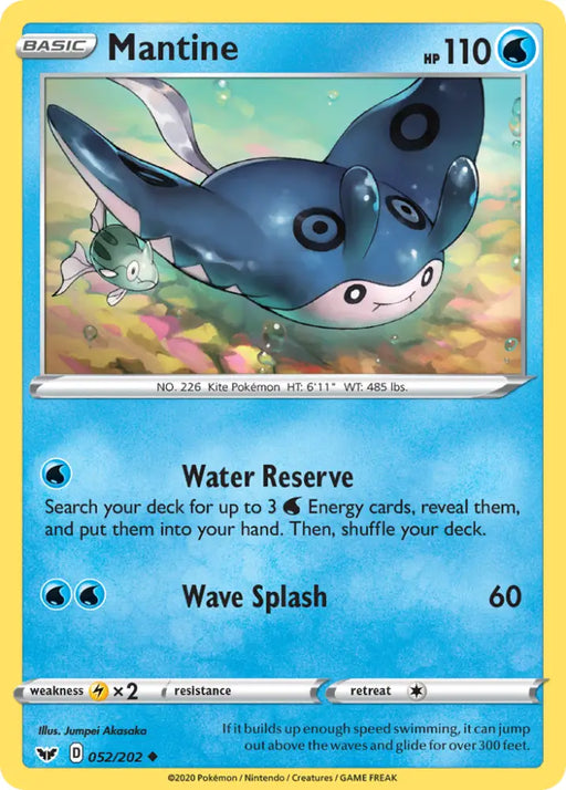 Mantine (052/202) [Sword & Shield: Base Set] - Pokemon Single