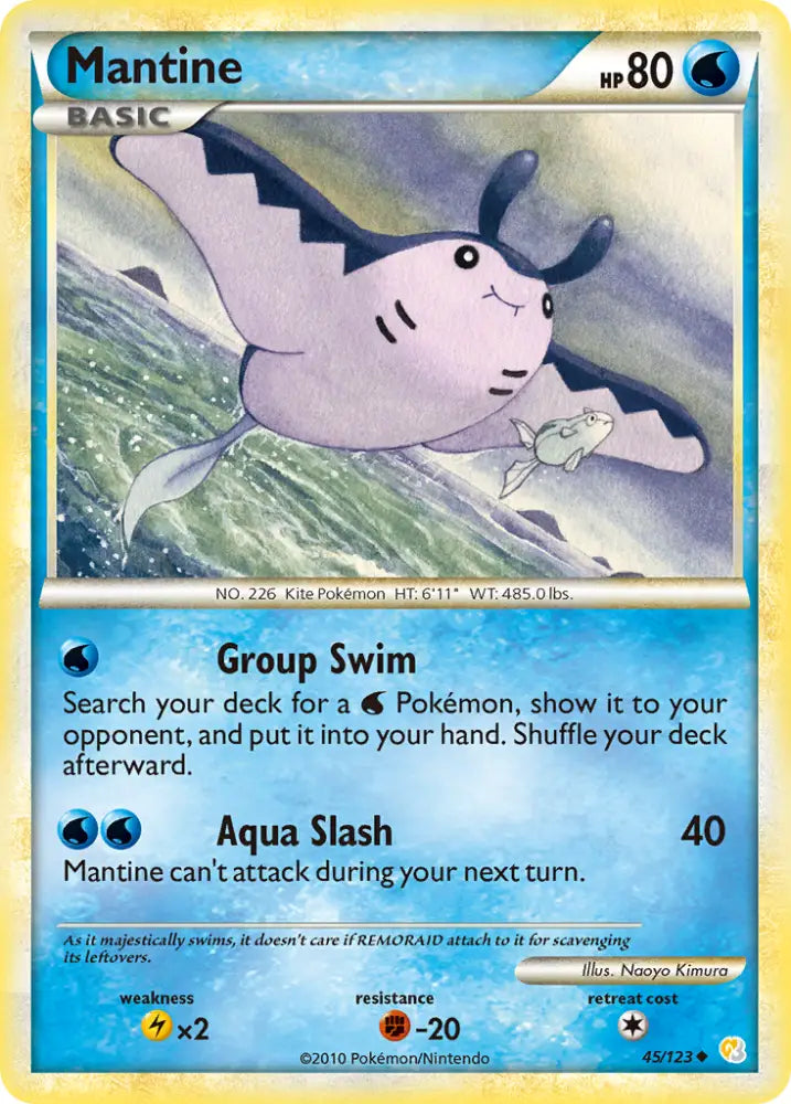 Mantine (45/123) [HeartGold & SoulSilver: Base Set] - Pokemon Single