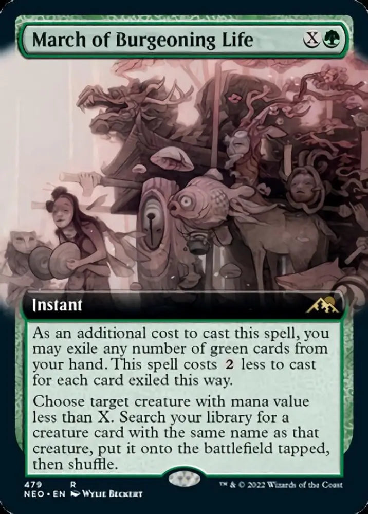 March of Burgeoning Life (Extended Art) [Kamigawa: Neon Dynasty] - MTG Single