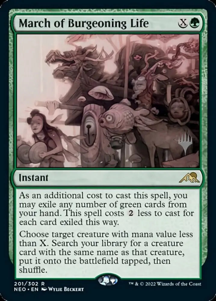 March of Burgeoning Life (Promo Pack) [Kamigawa: Neon Dynasty Promos] - MTG Single