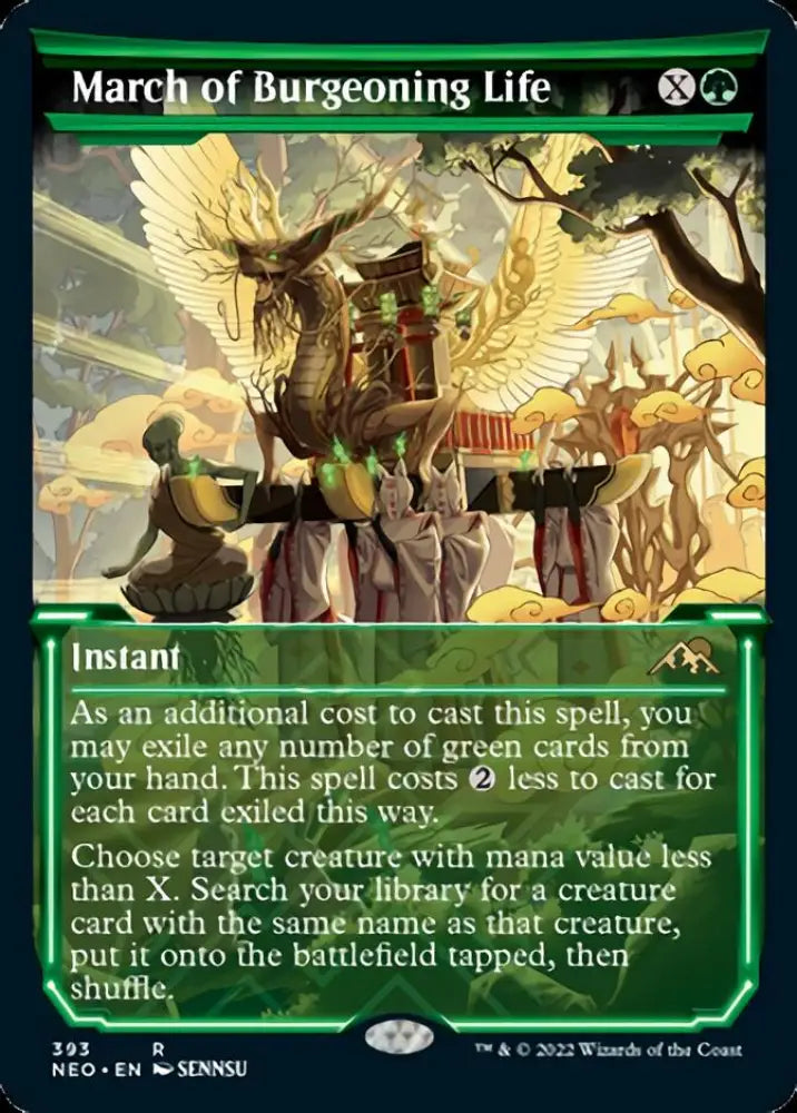 March of Burgeoning Life (Showcase Soft Glow) [Kamigawa: Neon Dynasty] - MTG Single