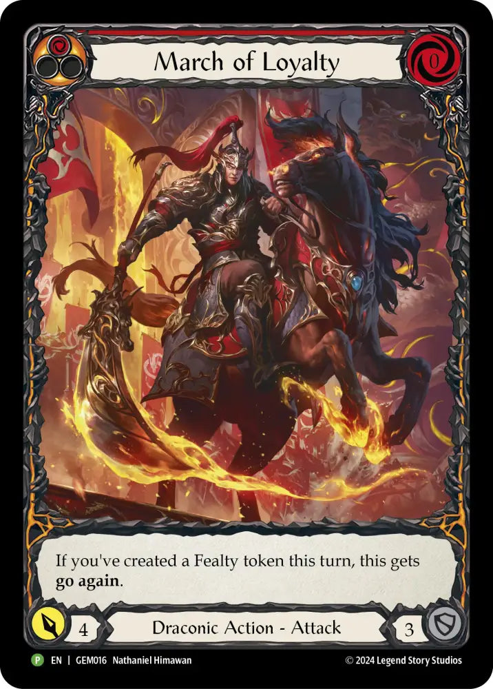 March of Loyalty (Red) [GEM016] (GEM Pack 1) Rainbow Foil - Flesh And Blood Single