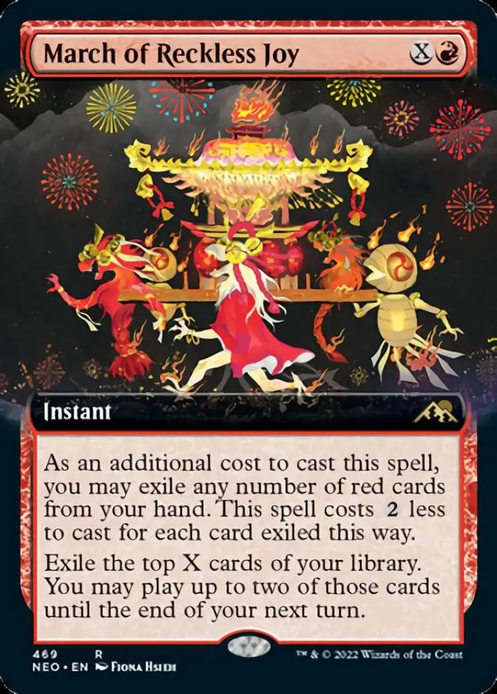 March of Reckless Joy (Extended Art) [Kamigawa: Neon Dynasty] - MTG Single