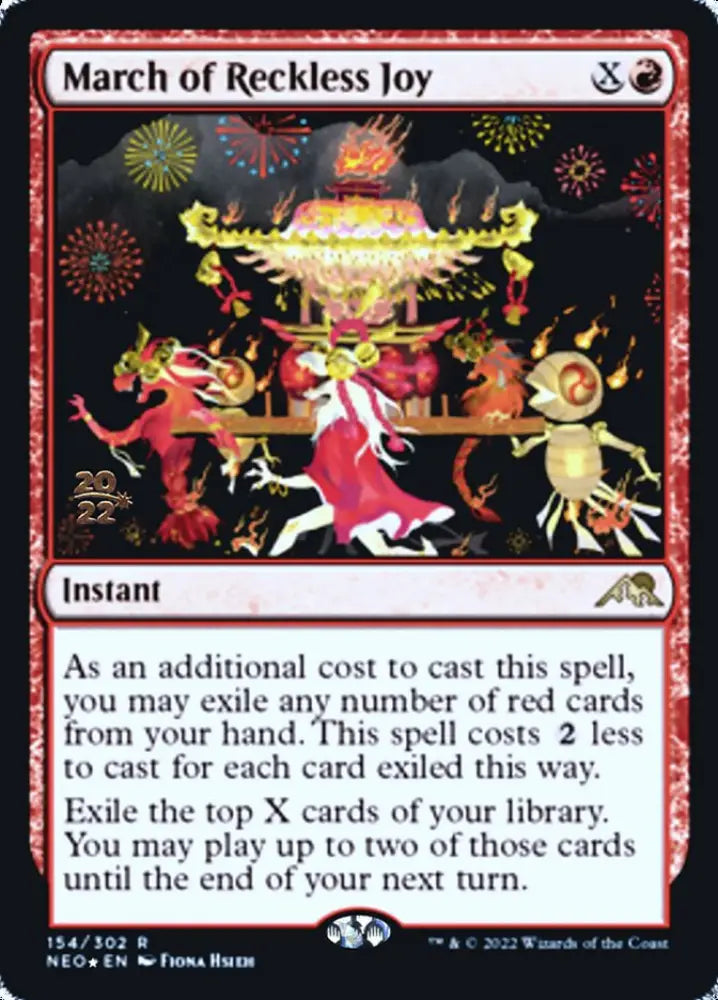 March of Reckless Joy [Kamigawa: Neon Dynasty Prerelease Promos] - MTG Single