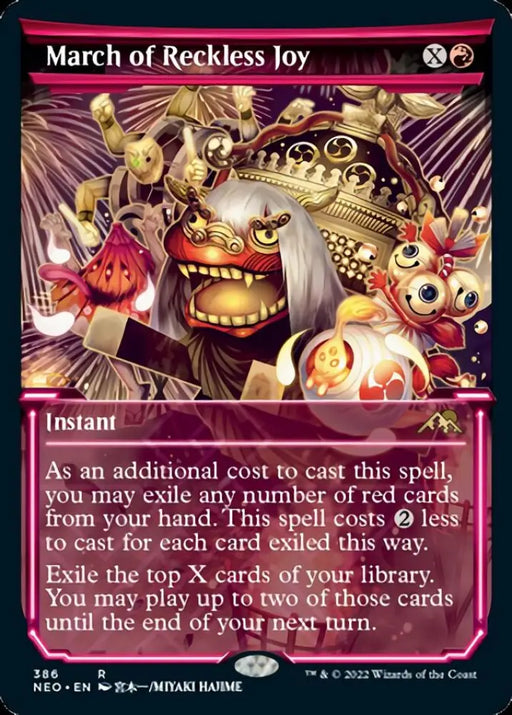 March of Reckless Joy (Showcase Soft Glow) [Kamigawa: Neon Dynasty] - MTG Single