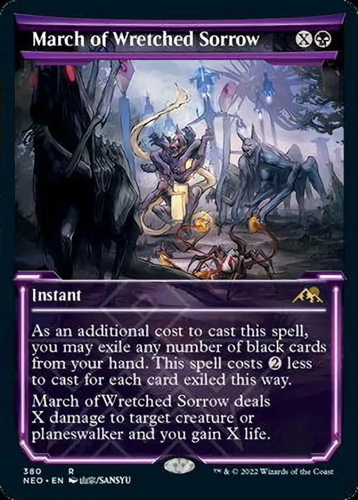March of Wretched Sorrow (Showcase Soft Glow) [Kamigawa: Neon Dynasty] - MTG Single