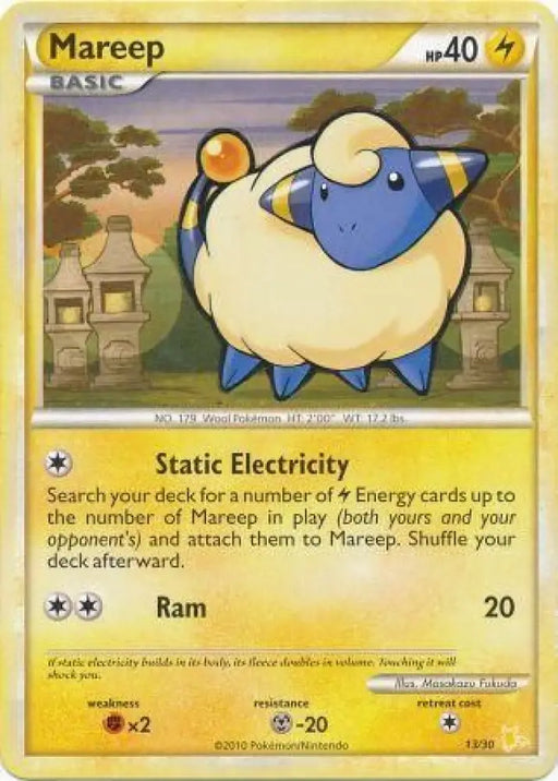 Mareep (13/30) [HeartGold & SoulSilver: Trainer Kit - Raichu] - Pokemon Single