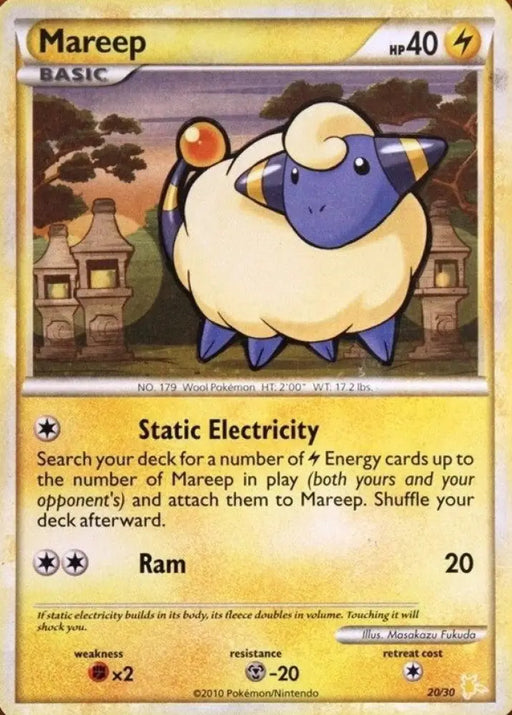 Mareep (20/30) [HeartGold & SoulSilver: Trainer Kit - Raichu] - Pokemon Single
