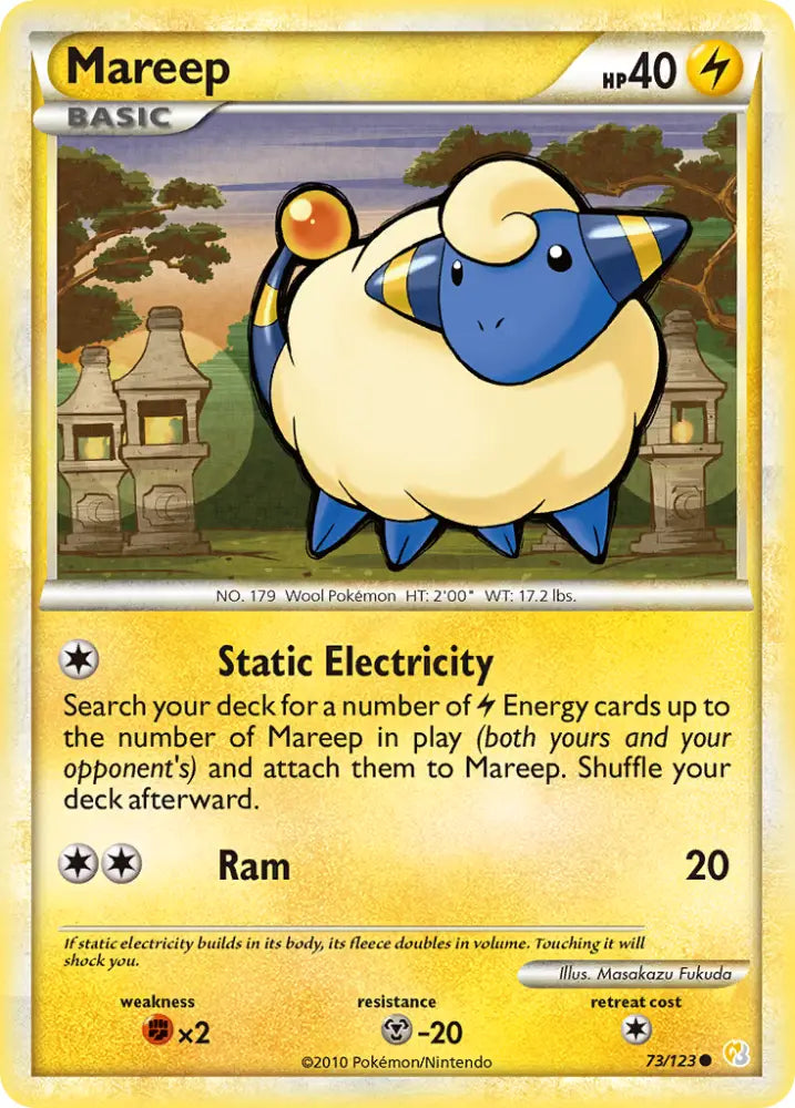 Mareep (73/123) [HeartGold & SoulSilver: Base Set] - Pokemon Single