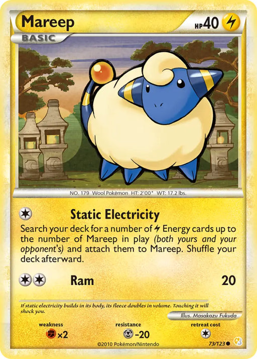 Mareep (73/123) [HeartGold & SoulSilver: Base Set] - Pokemon Single