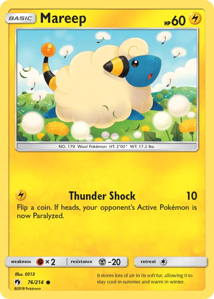 Mareep (76/214) [Sun & Moon: Lost Thunder] - Pokemon Single