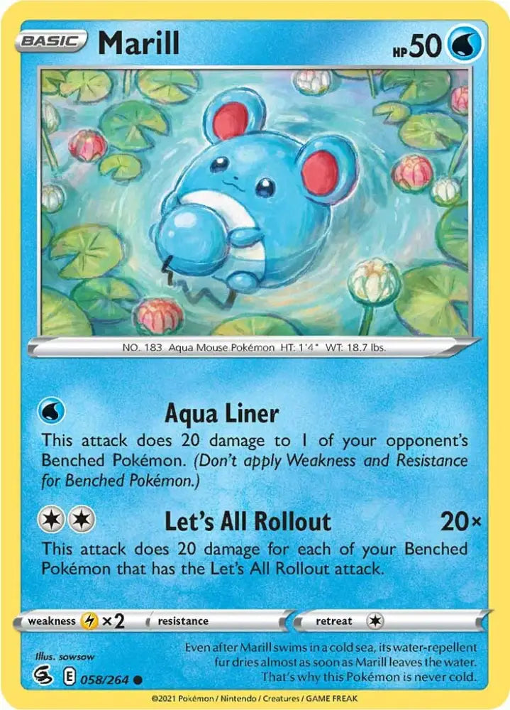 Marill (058/264) [Sword & Shield: Fusion Strike] - Pokemon Single