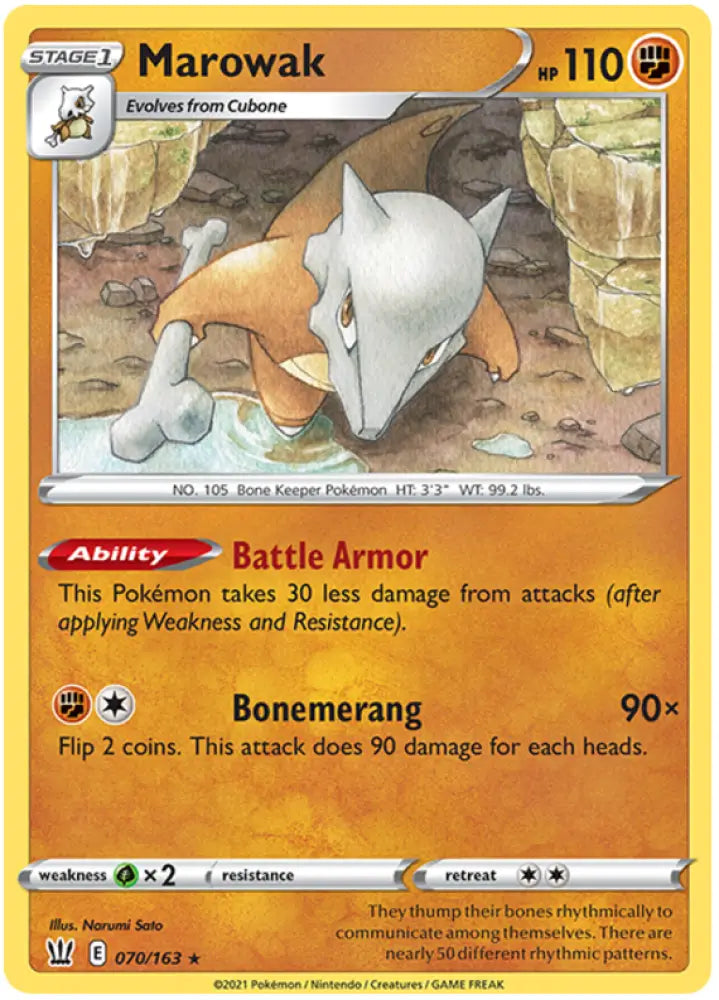 Marowak (070/163) [Sword & Shield: Battle Styles] - Pokemon Single