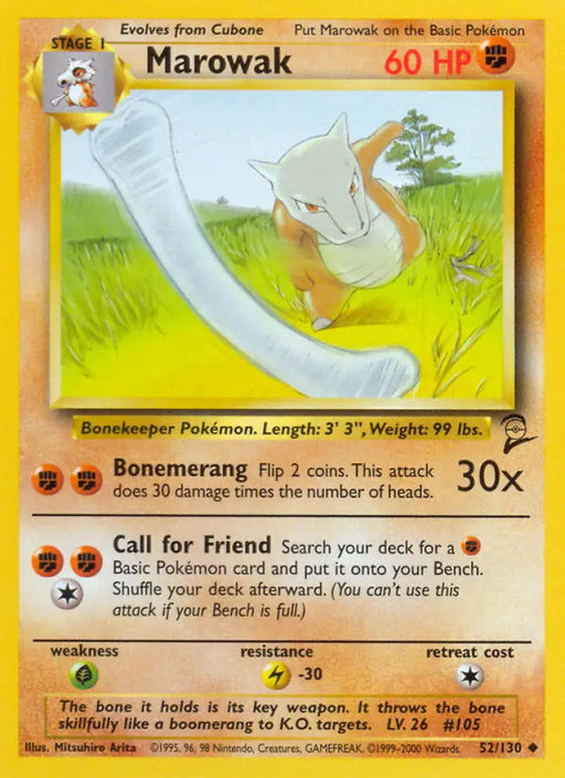 Marowak (52/130) [Base Set 2] - Pokemon Single