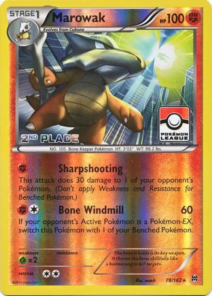 Marowak (78/162) (League Promo 2nd Place) [XY: BREAKthrough] - Pokemon Single