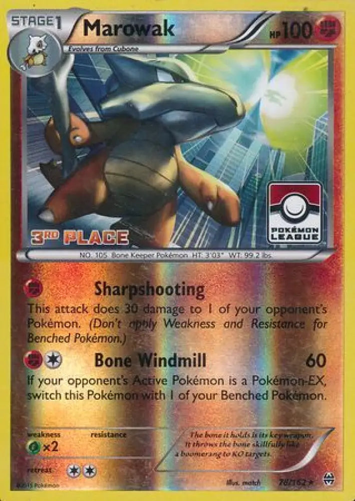 Marowak (78/162) (League Promo 3rd Place) [XY: BREAKthrough] - Pokemon Single
