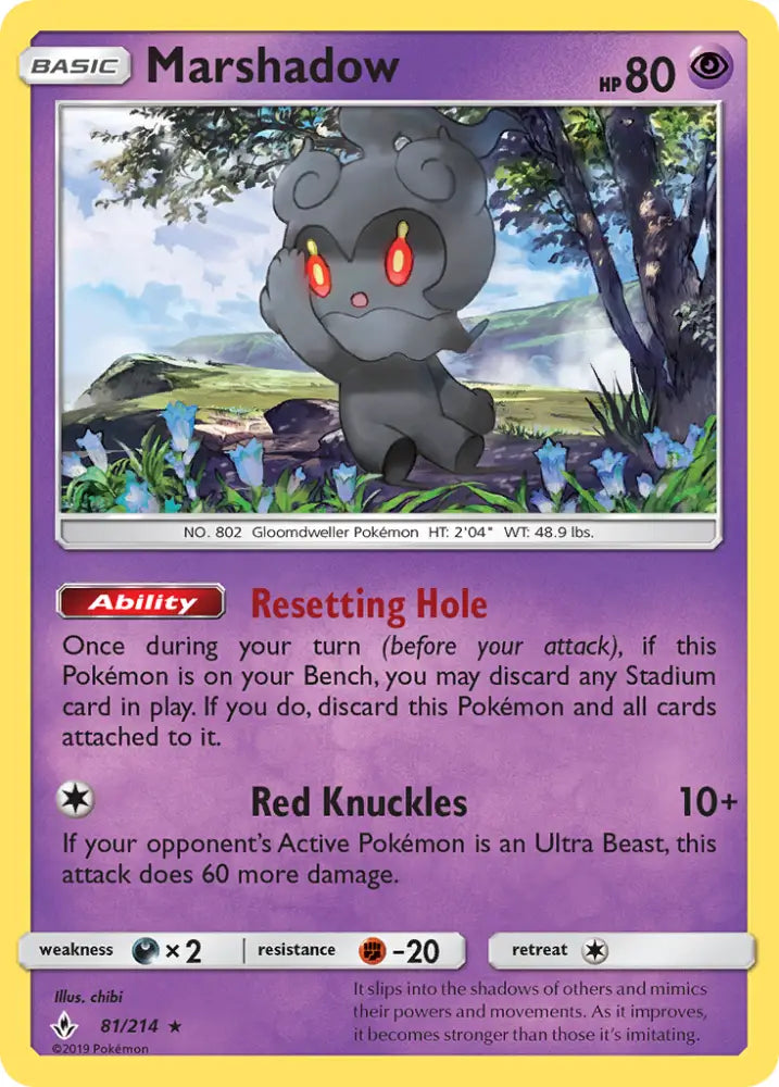 Marshadow (81/214) [Sun & Moon: Unbroken Bonds] - Pokemon Single