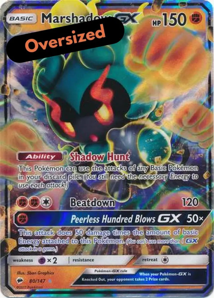 Marshadow GX (80/147) (Jumbo Card) [Sun & Moon: Burning Shadows] - Pokemon Single