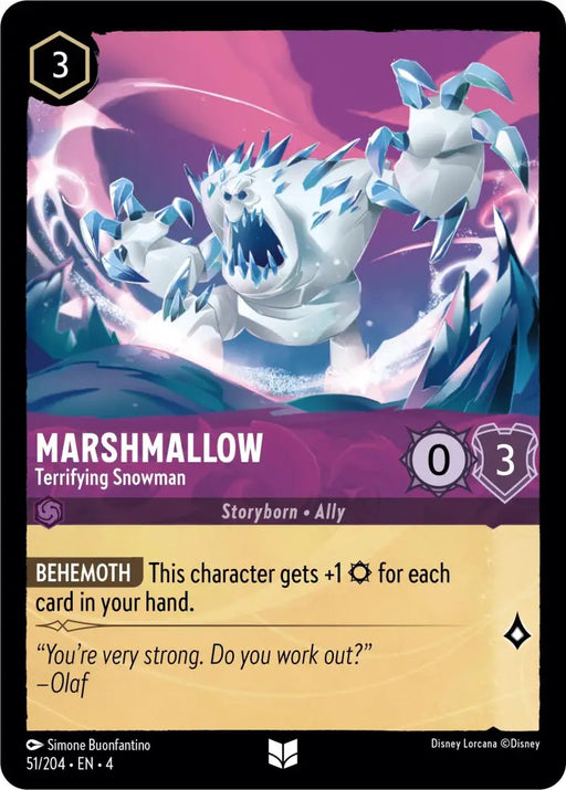 Marshmallow - Terrifying Snowman (51/204) [Ursula’s Return] - Lorcana Single