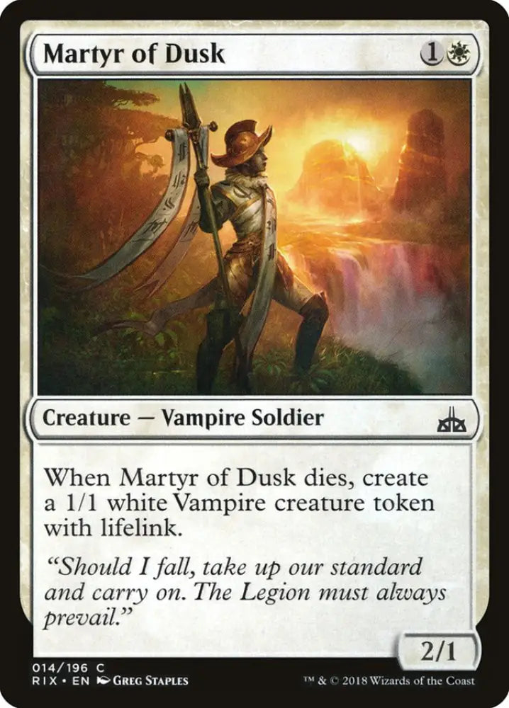 Martyr of Dusk [Rivals of Ixalan] - MTG Single