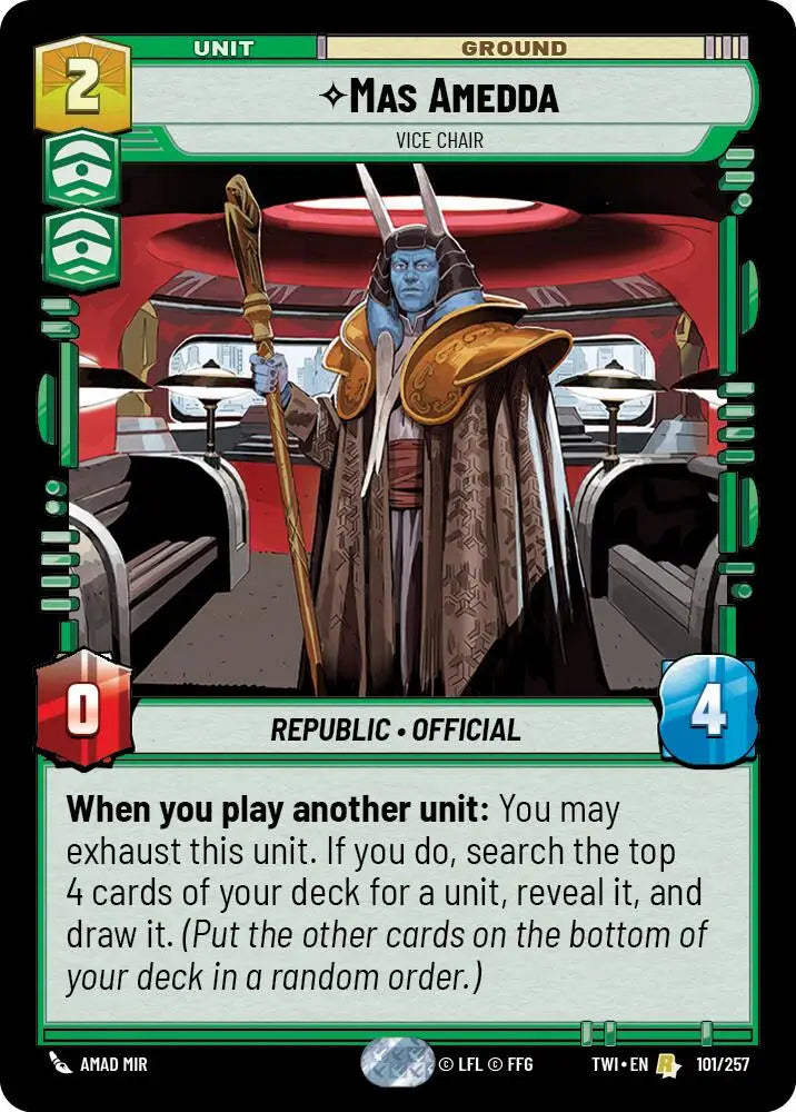 Mas Amedda - Vice Chair (101/257) [Twilight of the Republic] - Star Wars: Unlimited Single