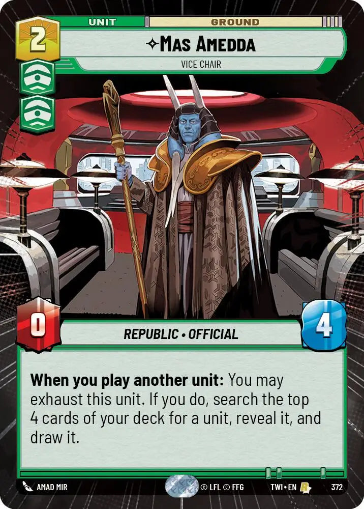Mas Amedda - Vice Chair (Hyperspace) (372) [Twilight of the Republic] - Star Wars: Unlimited Single