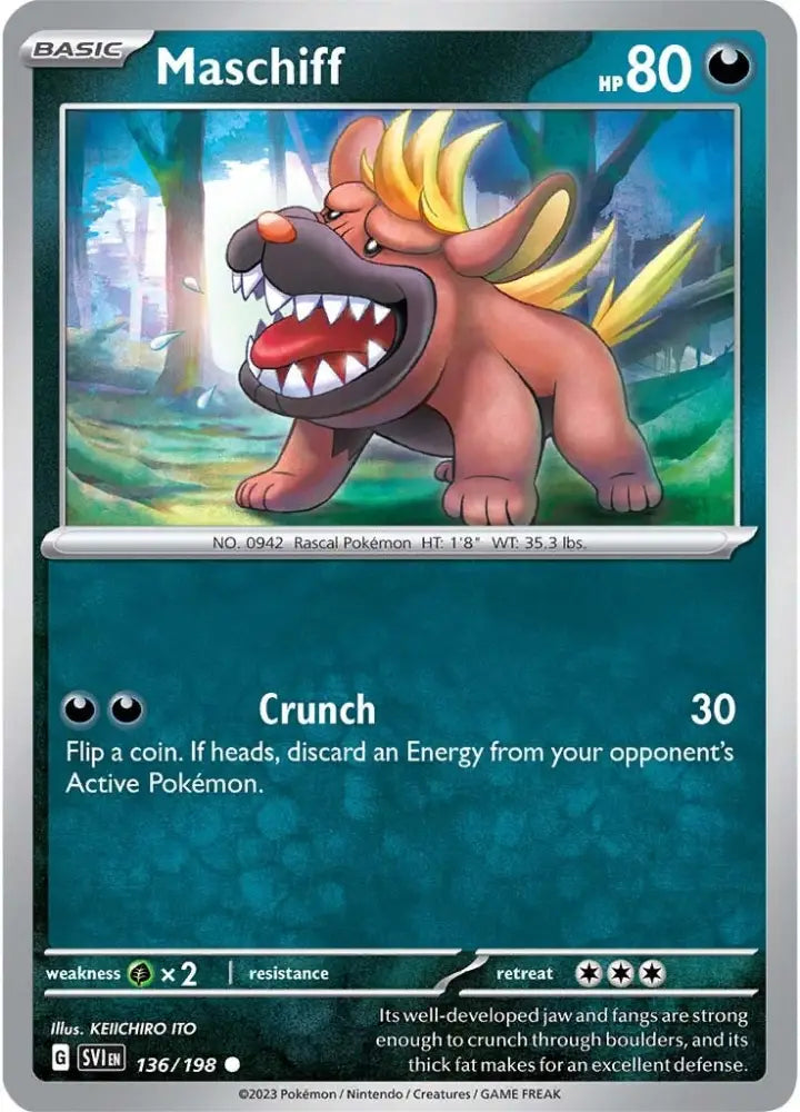 Maschiff (136/198) [Scarlet & Violet: Base Set] - Pokemon Single