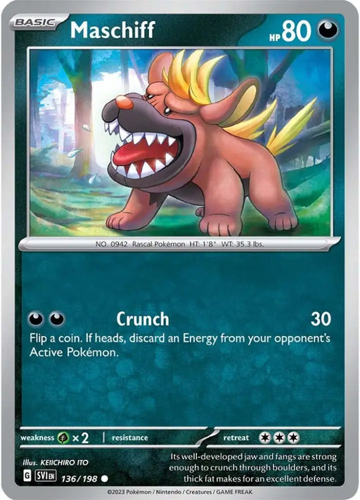Maschiff (136/198) [Scarlet & Violet: Base Set] - Pokemon Single