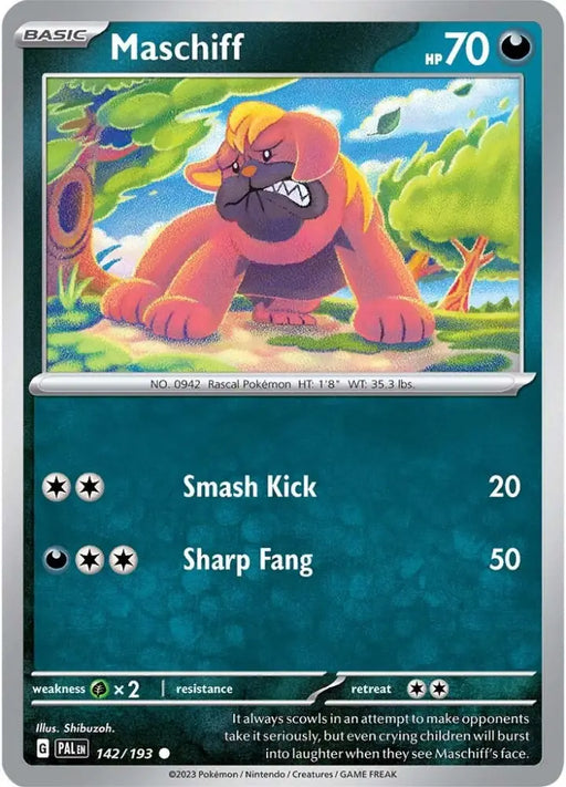 Maschiff (142/193) (Cosmos Holo) [Scarlet & Violet: Paldea Evolved] - Pokemon Single