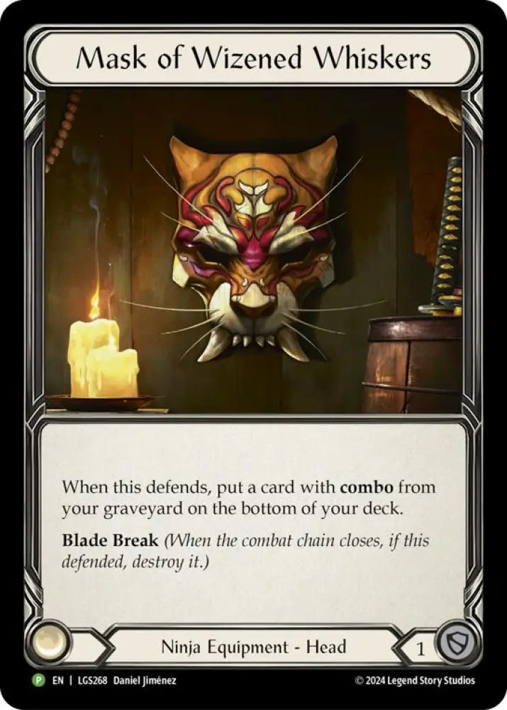 Mask of Wizened Whiskers [LGS268] (Promo) Rainbow Foil - Flesh And Blood Single