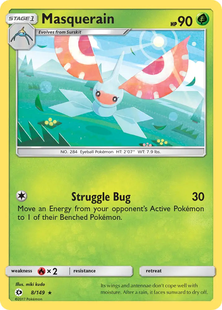 Masquerain (8/149) [Sun & Moon: Base Set] - Pokemon Single