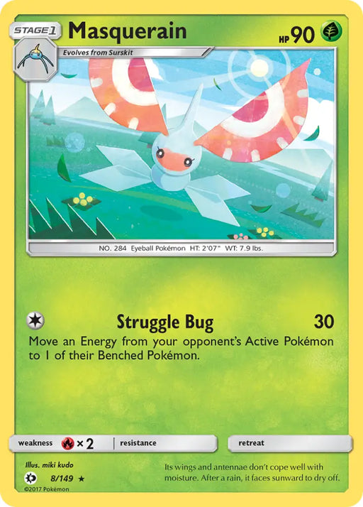 Masquerain (8/149) [Sun & Moon: Base Set] - Pokemon Single