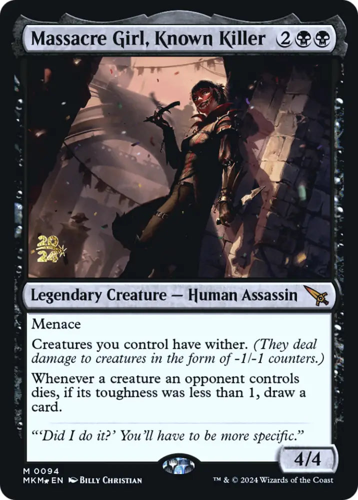 Massacre Girl Known Killer [Murders at Karlov Manor Prerelease Promos] - MTG Single