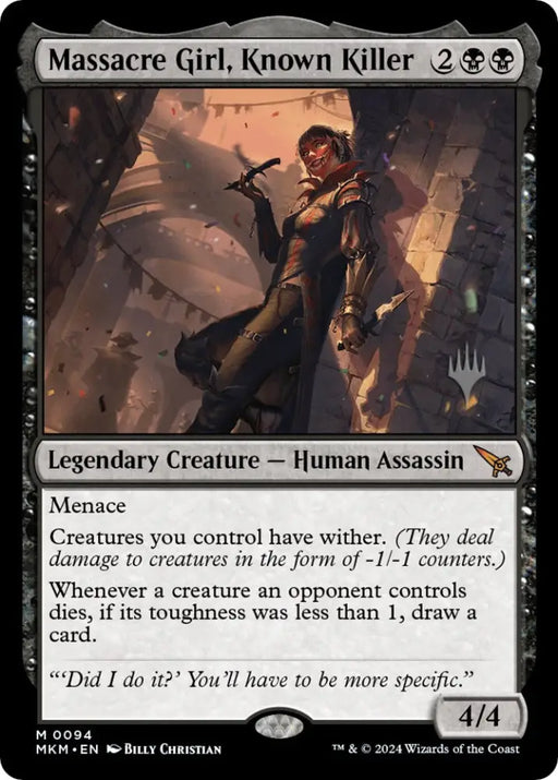 Massacre Girl Known Killer (Promo Pack) [Murders at Karlov Manor Promos] - MTG Single