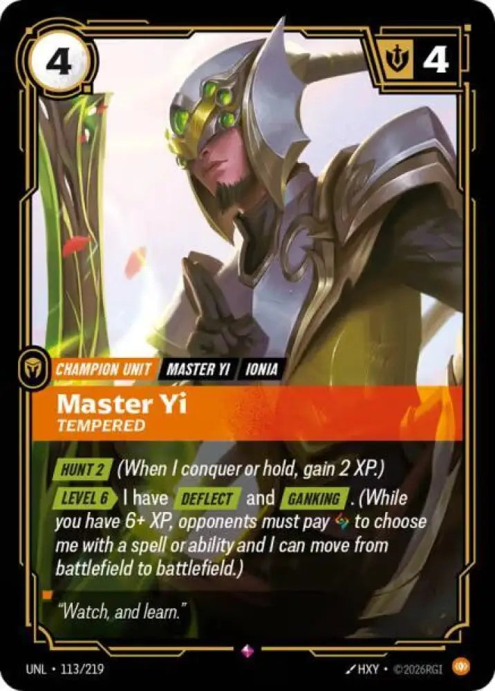 Master Yi - Tempered (113/219) [Unleashed]