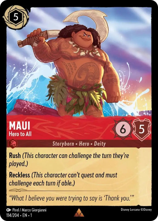 Maui - Hero to All (114/204) [The First Chapter] - Lorcana Single